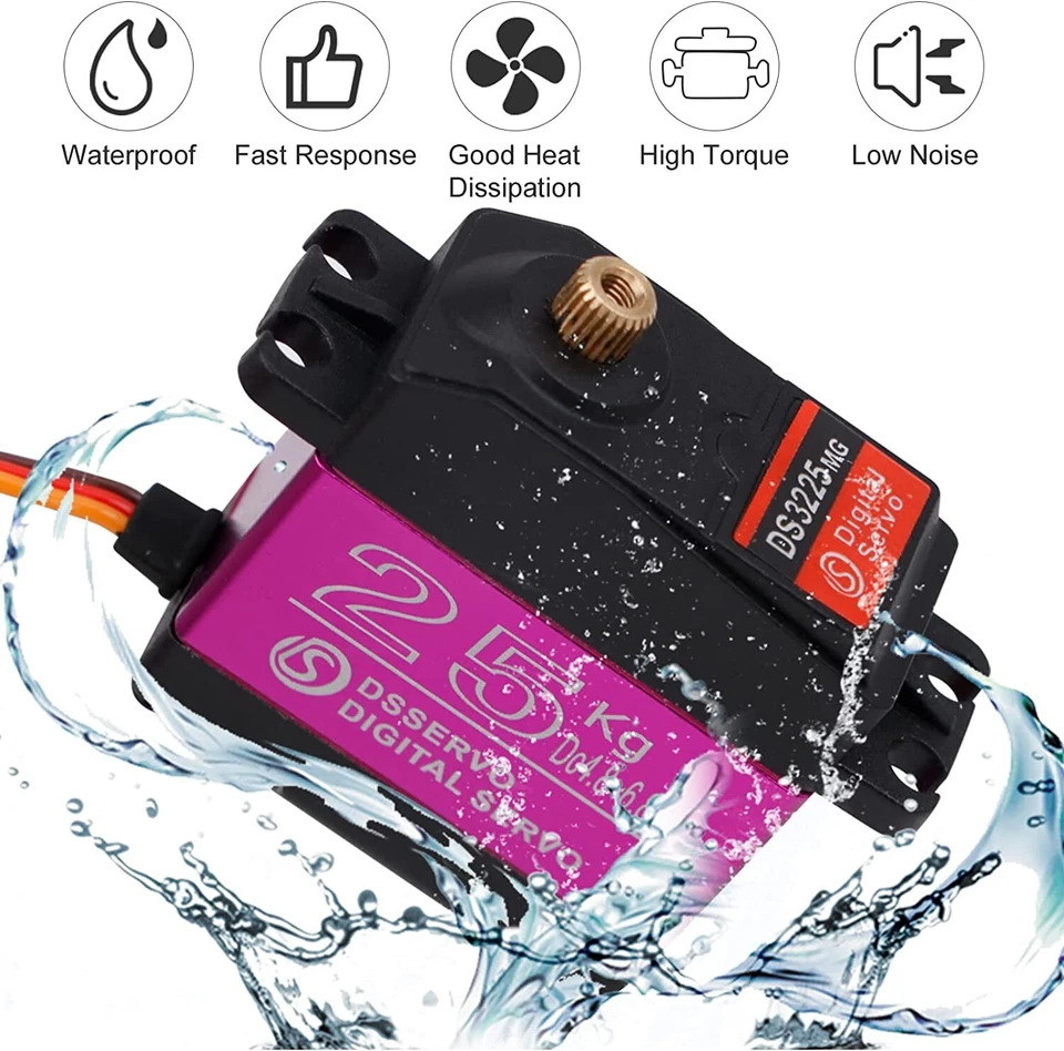 8pcs Servo Digital Metall 180° Getriebe Lenkservo 25kg für RC Auto Hubschrauber - Bild 2 von 4