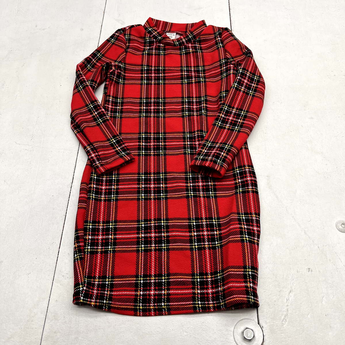 open lace back dress Knit Plaid Long Sleeve Toddler & Youth Girl Dress main image 1