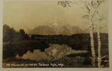 Vintage Postcard - Mt Moran, Jackson Hole, Wyoming,  RPPC, Sanborn