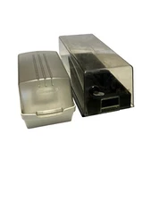 2 Vintage Fellowes 3.5" Floppy Disk Storage Case Diskette Holder 1 Locks w/key