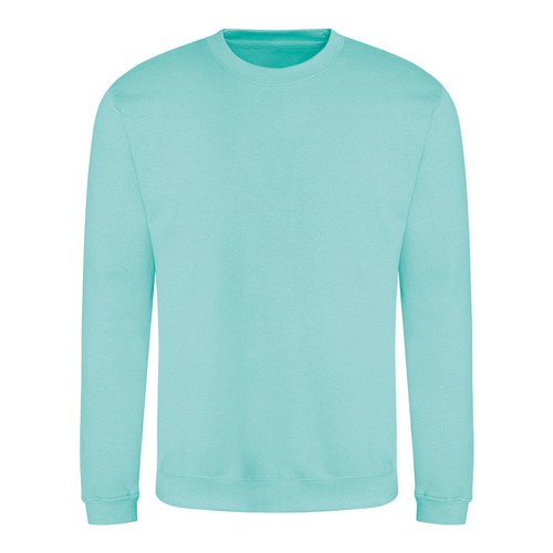 Mens Plain Sweatshirt Crew Neck Jumper Top Sweater Casual Sweat Top Ladies AWDis - Picture 30 of 43
