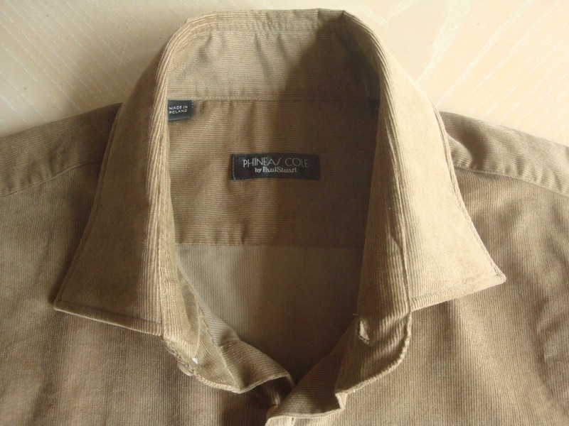NEW Phineas Cole Fine Wale Corduroy Sport Shirt (XL) in Brown