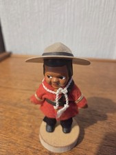 VTG Indigenous Indian Arteskimo RCMP Mountie Doll Figurine Red Tunic Hat Canada