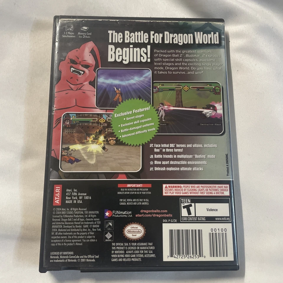 Dragon Ball Z: Budokai 2 (Nintendo GameCube, 2004) Complete in Box CIB. Tested! - Image 2 of 4