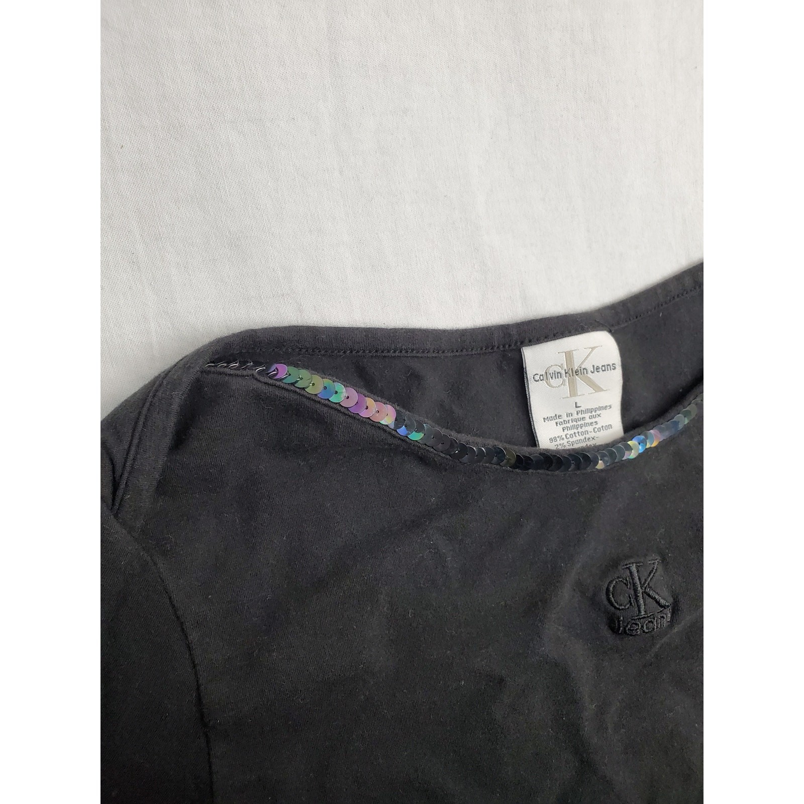 Calvin Klein shirt Sequin Neckline Girls Size L Party Holiday School thumbnail 5