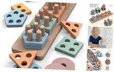 Montessori Toys for 1 Year Old   Wooden Sorter  Stacking Style A