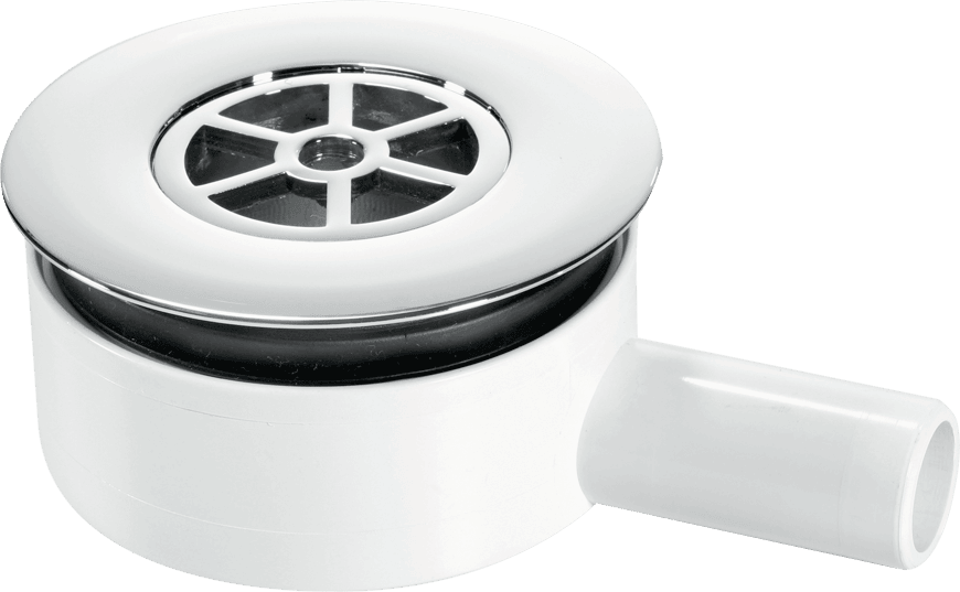 McAlpine UPSW-3-22MM Pumped Shower Waste Outlet: 70mm Chrome Plated Brass Flange