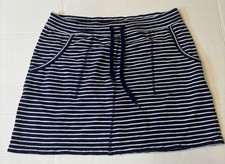 JONES NEW YORK Signature Skirt Sz Med Navy Blue/White Pencil Cotton
