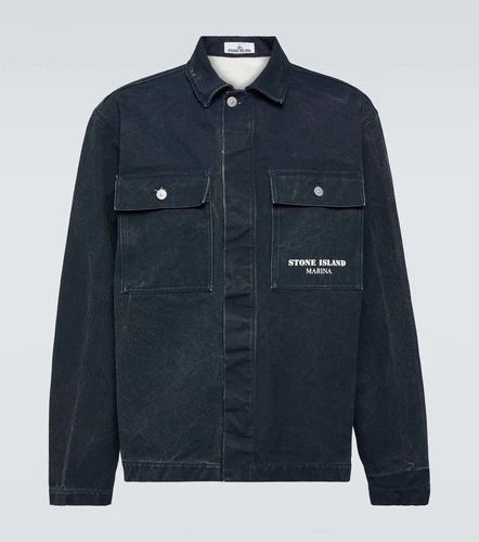 Stone Island Marina sovracamicia denim blu navy uomo taglia XXL camicia giacca nuova con etichetta