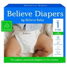Believe Baby Premium Soft Hypoallergenic Disposable Diapers Select Size 