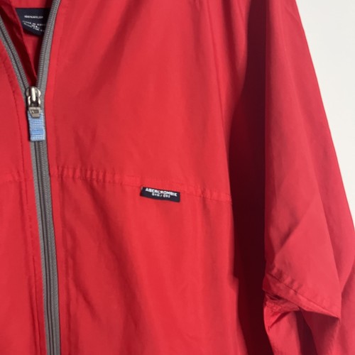 Vintage Abercrombie & Fitch 092 Red Rain Jacket Men’s XL Gym Issue Athletics - Picture 2 of 8