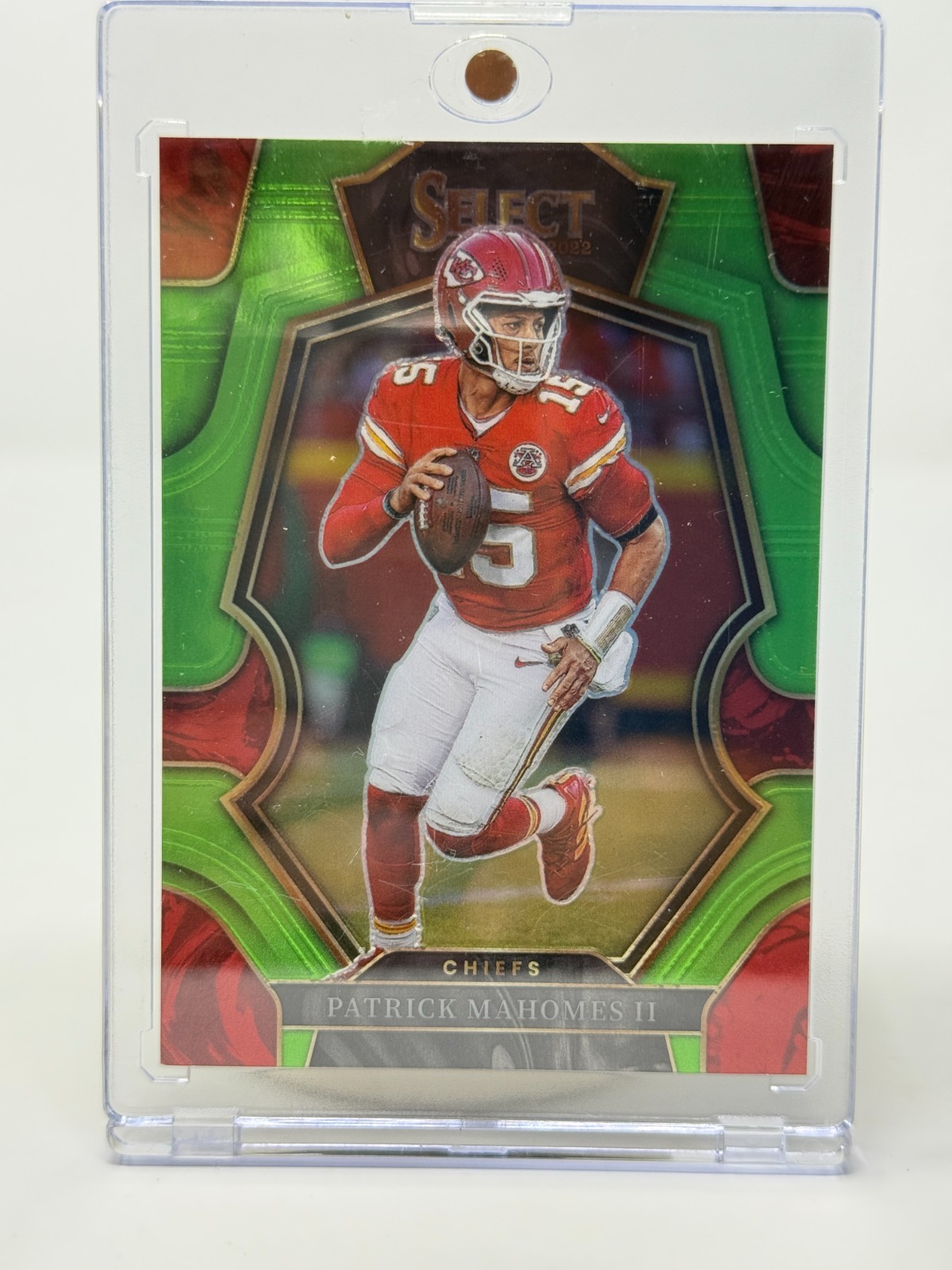 2022 Panini Select Neon Green Prizm Patrick Mahomes II #148 32/49