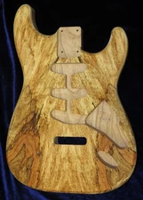 Spalted Maple Top/ Aged Cherry Strat Style body -Standard 5lbs 10oz  #3547