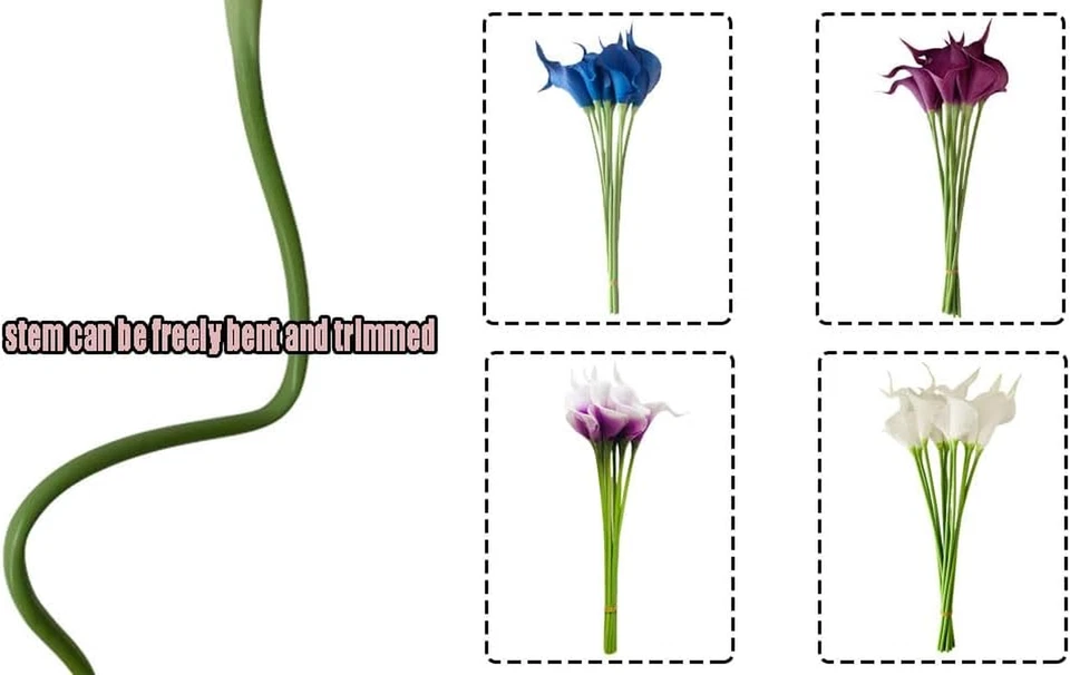 10Pcs Calla Lily Lataex Real Touch Flower Bridal Wedding Bouquet for Wedding Gar - Image 4 of 4