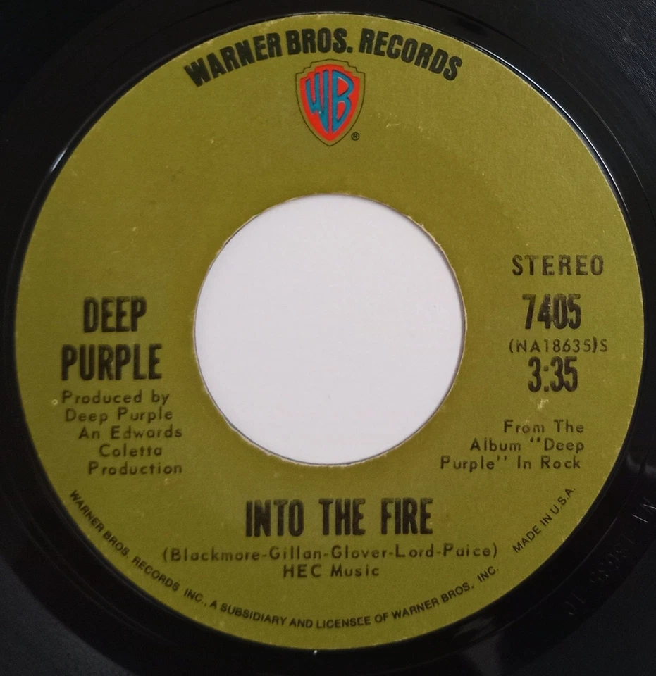 Deep Purple - Black Night / Into The Fire 45. 1970. Hard Rock - Image 2 of 2