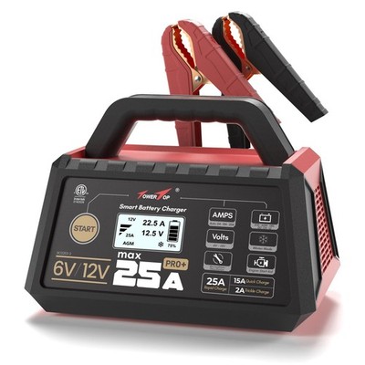 25A Pro+ Battery Charger, 6V/12V Car Battery Charger Fully Automatic Smart Ba...
