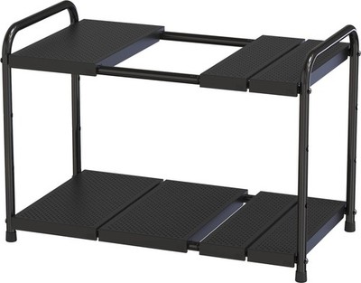 Deco Brothers Under Sink 2 Tier Expandable Shelf Organizer, Black