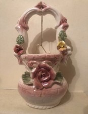 Vintage Ceramic Wishing Well Planter 