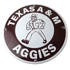 Vintage Texas A&M Sign - College Football Aggies Gas Service Pump Porcelain Sign