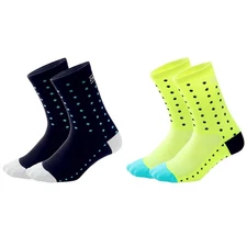 2Pairs Cycling Socks Riding Bicycle Bike Sports Ankle Socks XC MTB Green Black