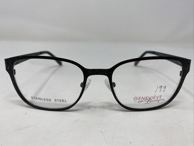 Genevieve Boutique Expression Matte Black 52-18-140 Metal Eyeglasses Frame FQ93