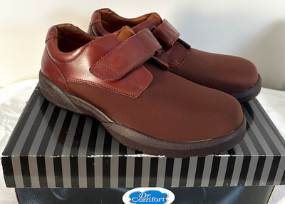 Dr Comfort Brian Brown Leather Lycra Diabetic Walking Comfort Shoe 6520 Sz 10.5W Dr. Comfort Brown Solid Casual Shoes for Men for sale | eBay main image 2
