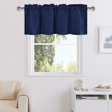 Valance Curtains for Living Room, Navy 42"W x 18"L Pack of 1 Navy Blue