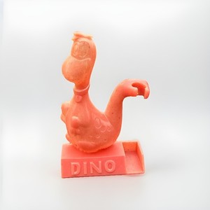 1970s Pebbles Cereal Premium Flintstones DINO Red Plastic Pencil Holder Prize