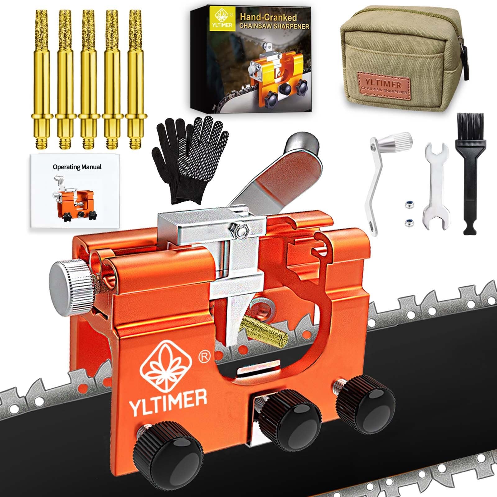 Portable Hand-Cranked Chainsaw Sharpener Jig Kit for Easy Chain Maintenance