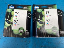 Lot of 2 OEM HP C9349FN Expired Tri-Color/Black Ink Cartridges Twin/Combo-Packs
