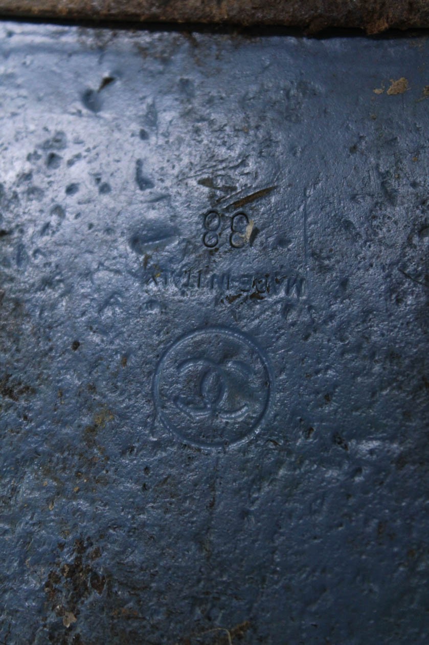 Chanel Womens Interlocking CC Button Denim Ankle Strap Sandals Blue Size 38 thumbnail 9