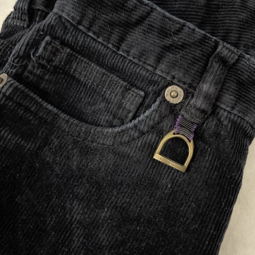 RALPH LAUREN Corduroy Jeans Girls SZ 6 Navy Blue Skinny Fit Ankle Zippers Bridle - Picture 7 of 9