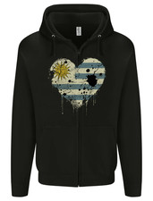 Love Uruguay Flag Uruguayan Day Football Mens Zip Up Hoodie