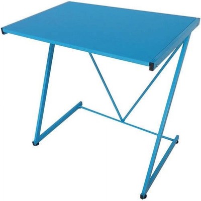 Z-Shaped Student Desk Study Table Easy to Assemble Blue