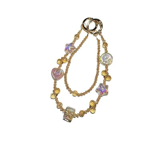 Retro Phone Chain INS Wrist Strap Light Luxury Key Case Pendant Jewel Bracelet - Afbeelding 3 van 12