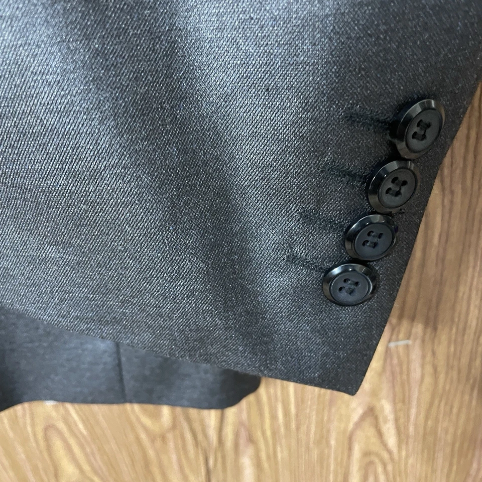 Vitali 2 Piece Suit Mens 68L 62x29 Gray Solid Viscose Polyester Double Vented - Image 4 of 4