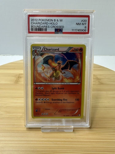 2012 Pokémon Black & White Charizard 20/149 Holo Boundaries Crossed PSA 8 NM-MT