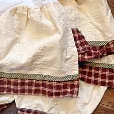 Disney Winnie the Pooh Plaid Bed Skirt Nursery Decor Ivory 100 Cotton
