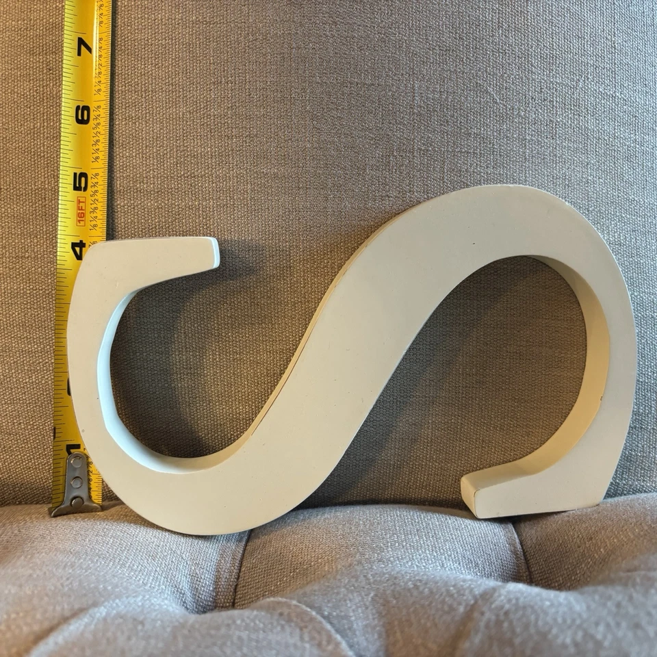 Pottery Barn Kids верхний регистр инициал S деревянная настенная буква белый цвет слоновой кости белый - Изображение 2 из 4