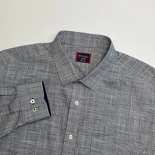 UNTUCKit Shirt Mens XL Avellino Wrinkle Free Long Sleeve Gray Micro Plaid Cotton