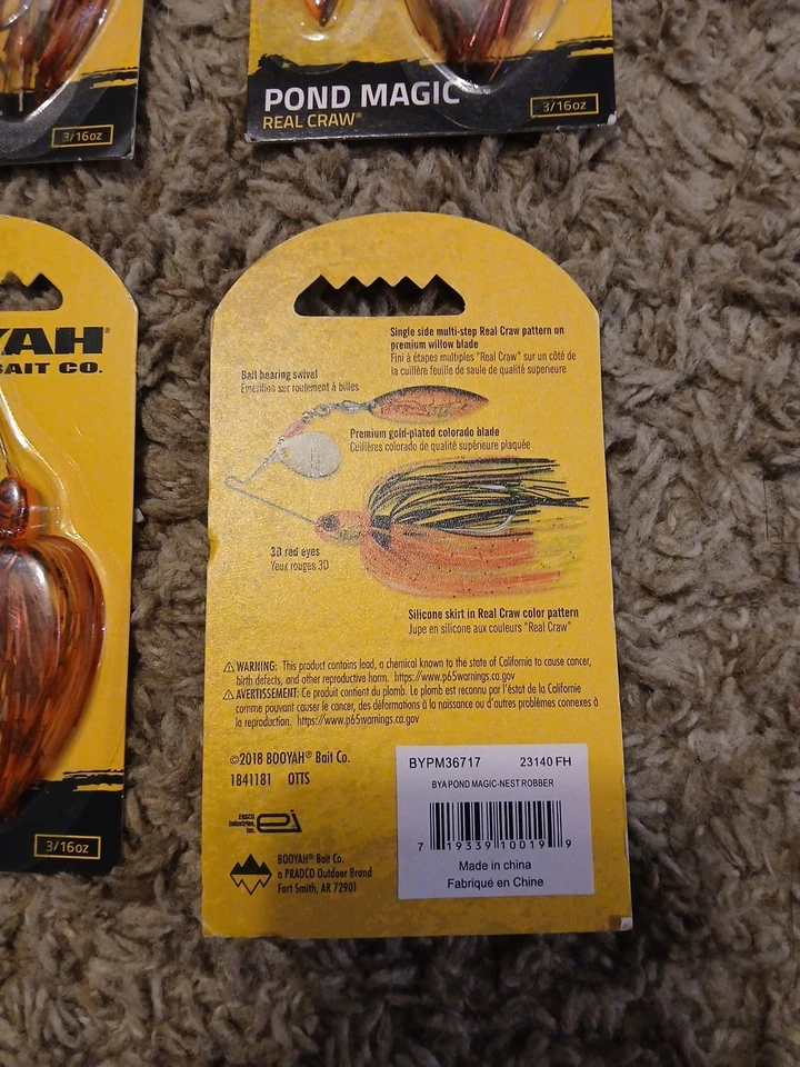 Lote de 4 iscas giratórias mágicas BOOYAH REAL CRAW POND - LADRÃO DE NINHO - 3/16 OZ - Imagem 3 de 3