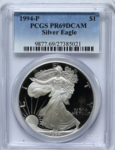 Photo of a 1994-P American Silver Eagle Proof from an eBay listing that sold on Jul 20, 2026