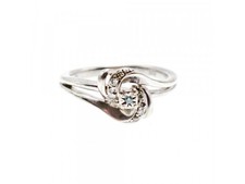 925 Sterling Silver Blue  White Topaz Ring Size 7