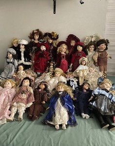 Huge Vintage Porcelain Doll Lot Native American , Victorian Style