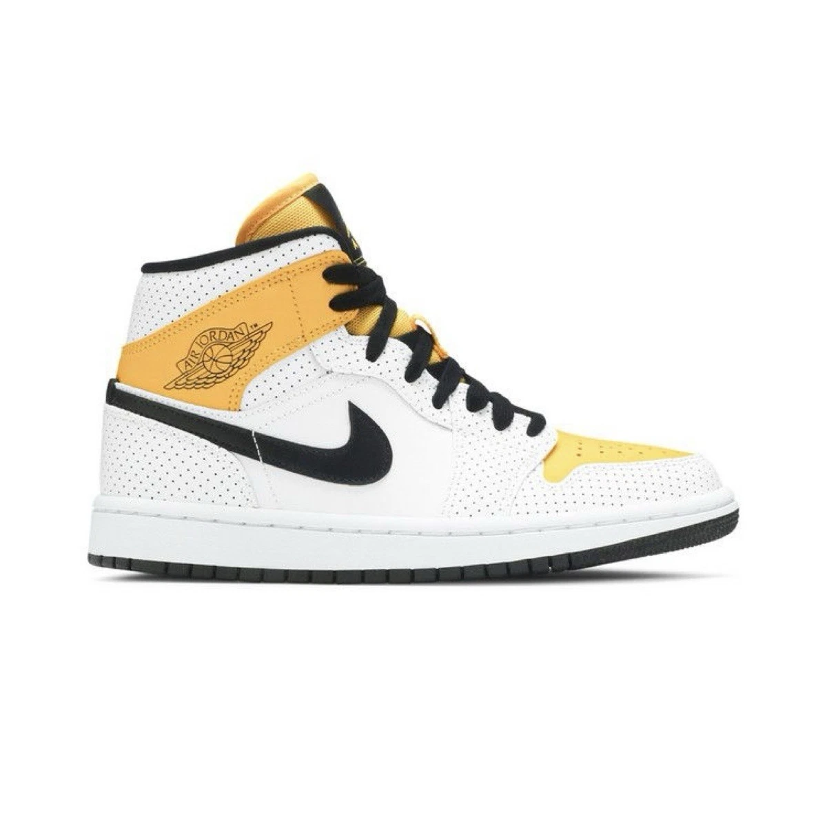 Jordan 1 Mid Perforated - White University Gold W for sale | eBay