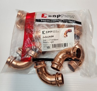 3/4'' PRESS COPPER 90° ELBOW ( LEAD FREE  ) ONLY SALE BOX OF 30 PCS.