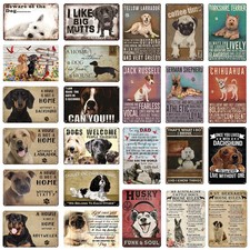 Dog Vintage Tin Metal Signs Decorative Plaque Retro Plate for Home Living Room