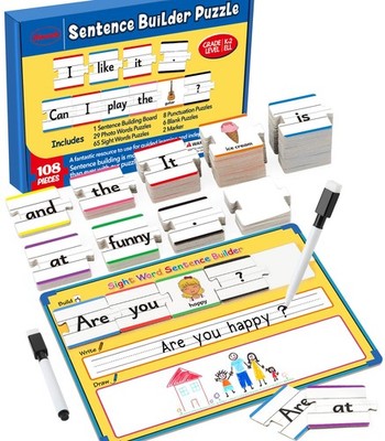 Sentence Building Games,Sight Word Puzzles for Kindergarten 1st 2nd Classroom...