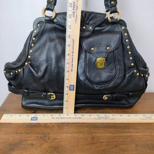 RARE Y2K Marc Jacobs Boutique Black KARAT 610 Satchel 2005 Pebbled Leather Gold - Picture 24 of 24