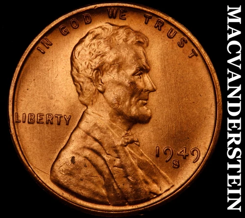 1949-S Lincoln Wheat Cent-Choice Gem BU Lustrous No Reserve #i4439